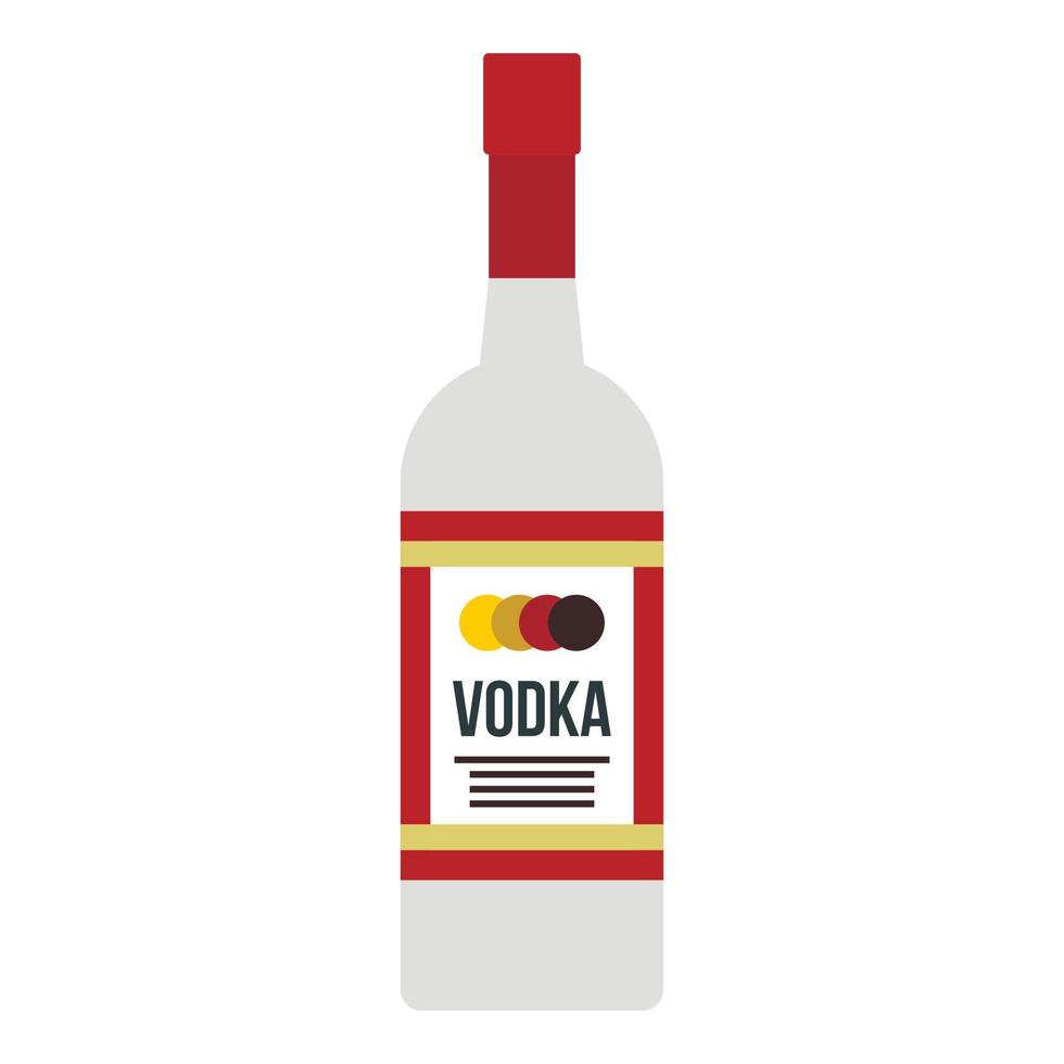 Vodka icon, flat style vector