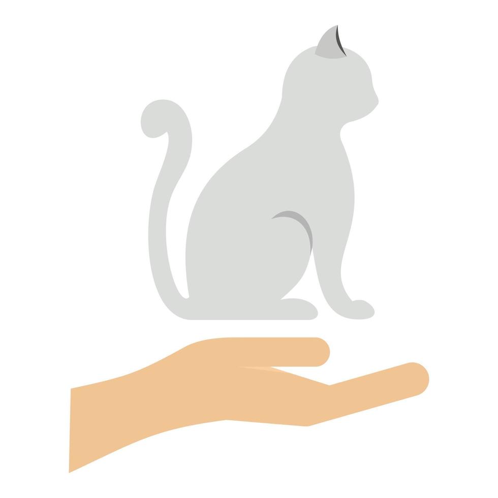 Cat logo, flat style vector