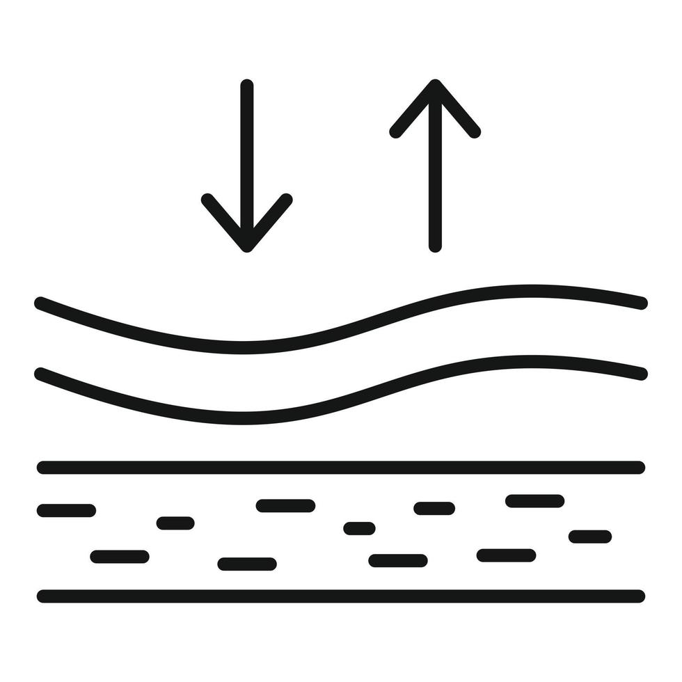 Smoothing out wrinkles icon, outline style vector