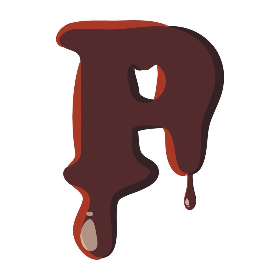 Letter P from latin alphabet made of chocolate vector