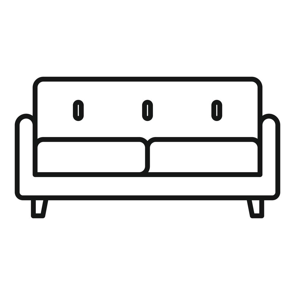 Soft sofa icon, outline style vector