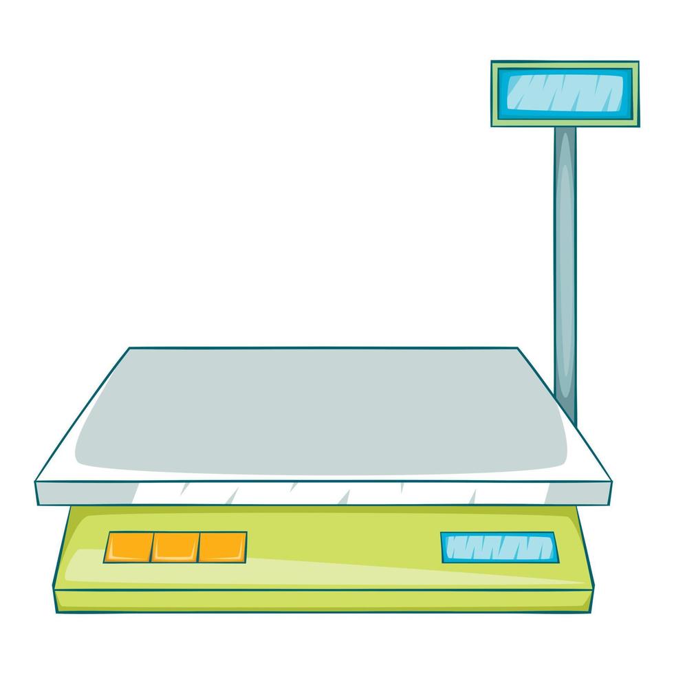 Bench scales icon, cartoon style vector