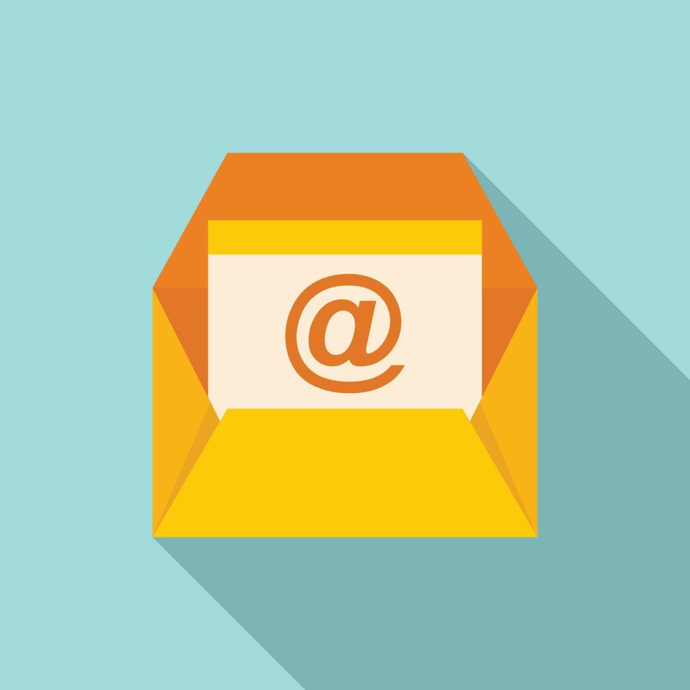 icono de correo de información de marketing, estilo plano vector