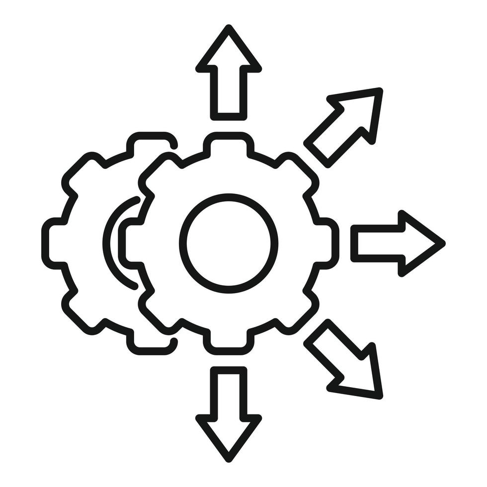 icono de reestructuración del proyecto, estilo de esquema vector