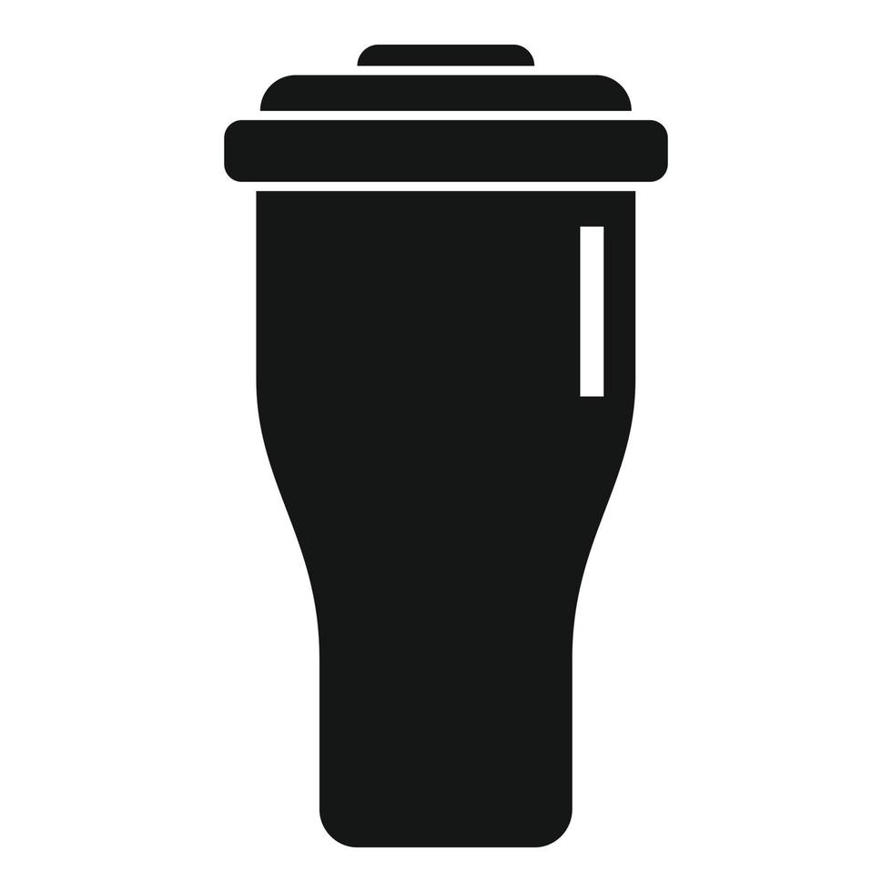 icono de taza termo caliente, estilo simple vector