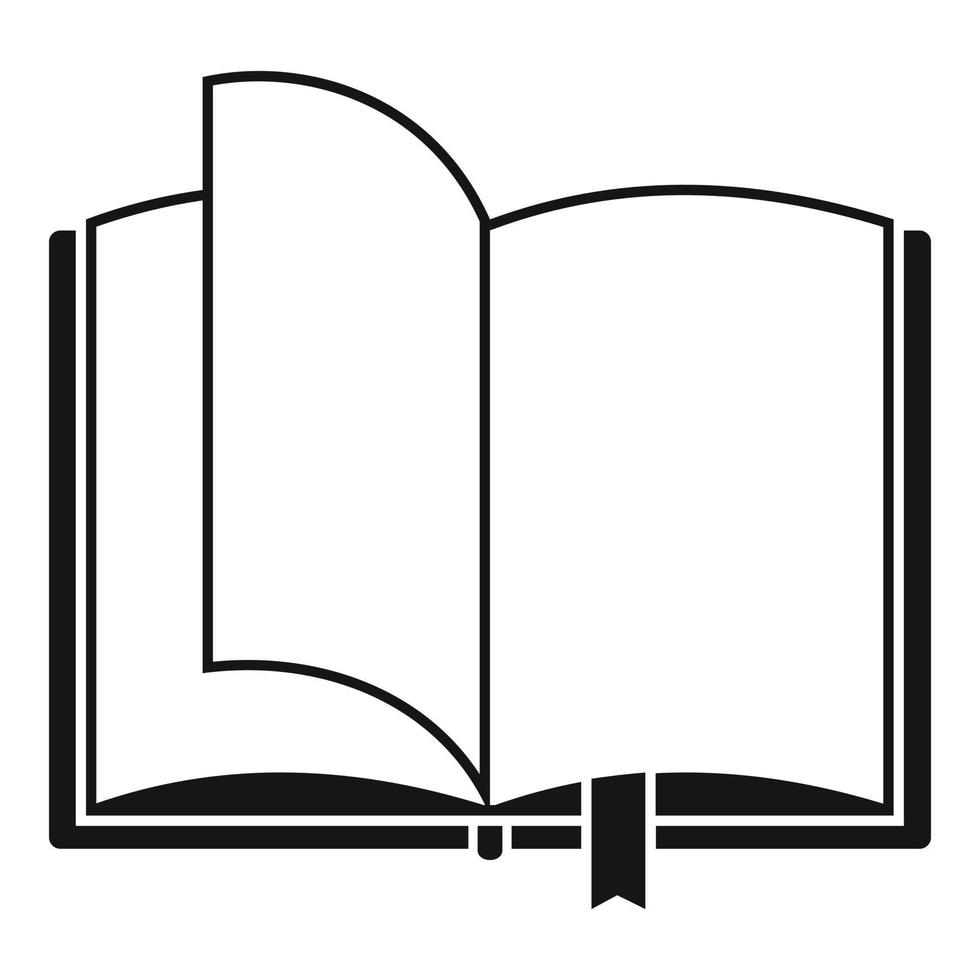 Open book icon, simple style vector