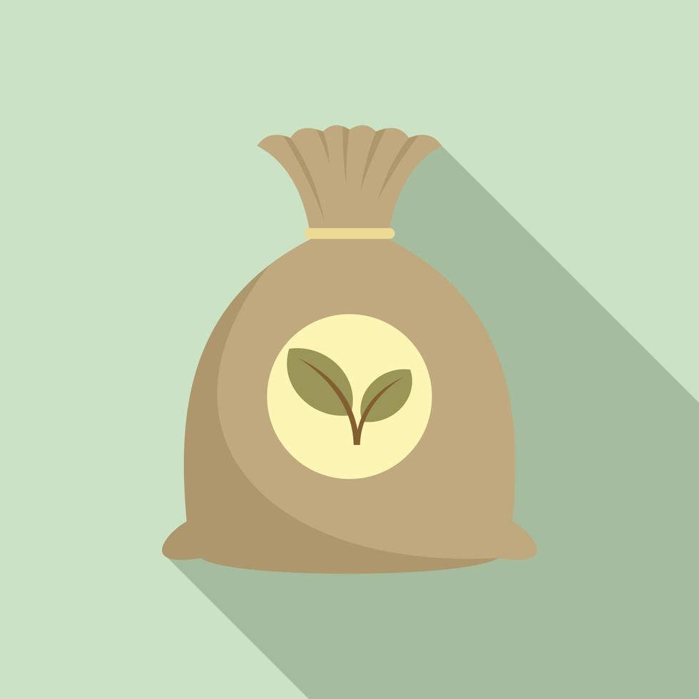 Fertilizer sack icon, flat style vector