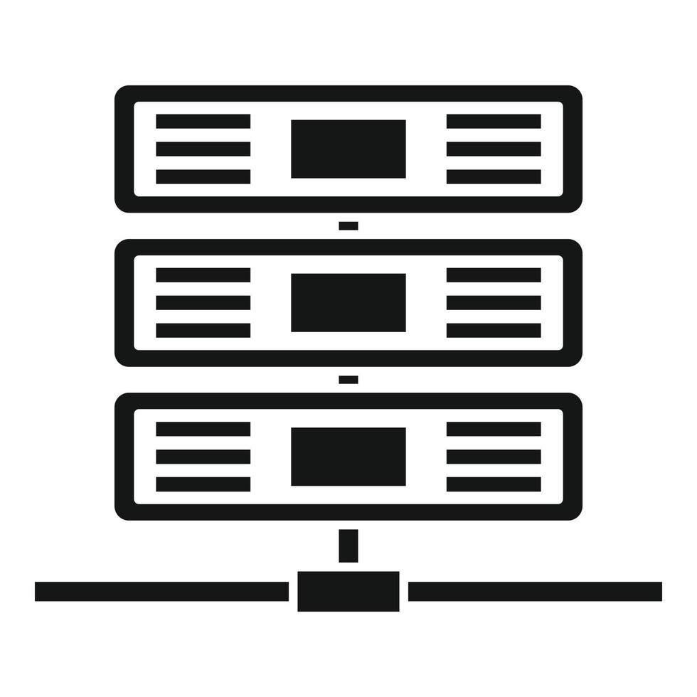 Modern remote server icon, simple style vector