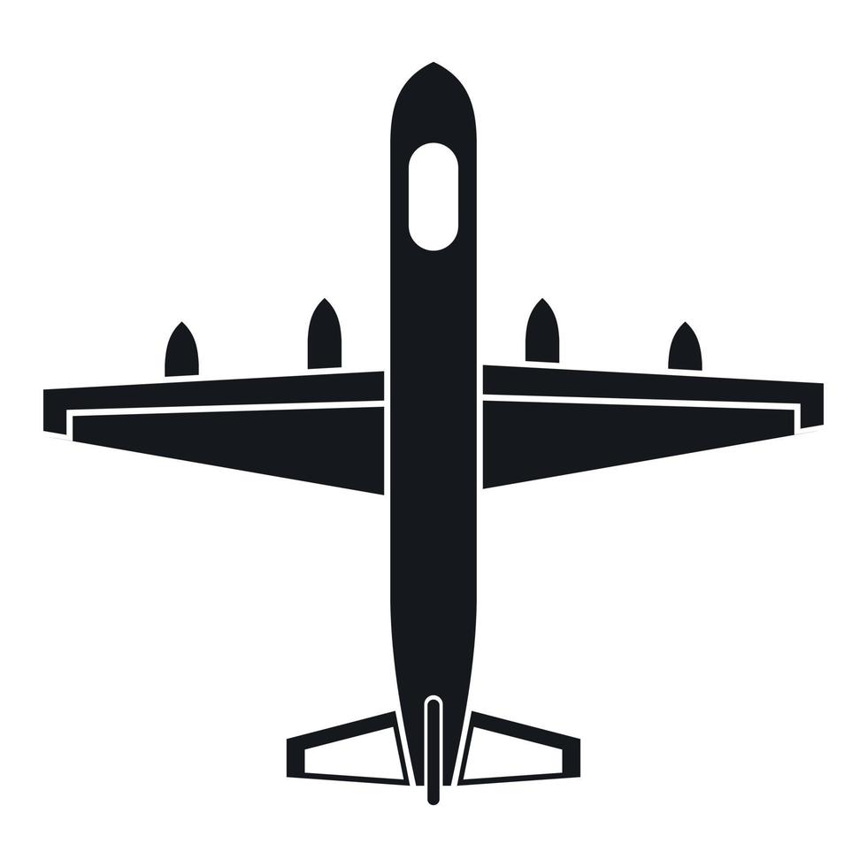 icono de avión militar, estilo simple vector