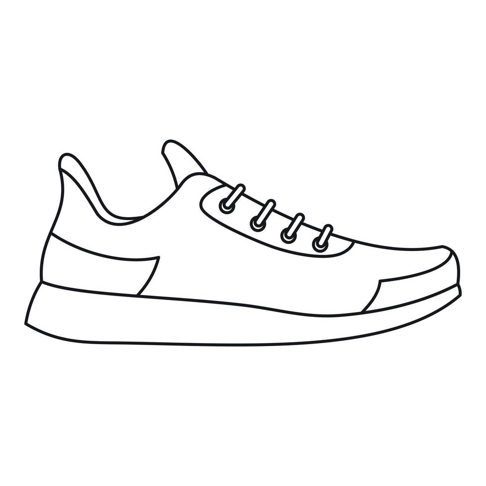 Athletic shoe icon, outline style vector