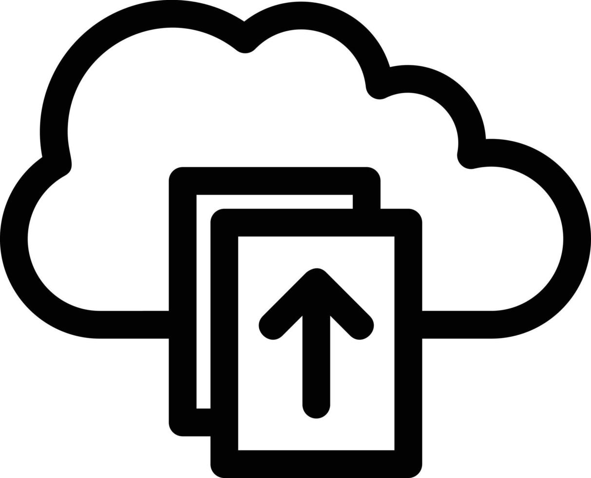 cargar archivo en icono de vector de nube