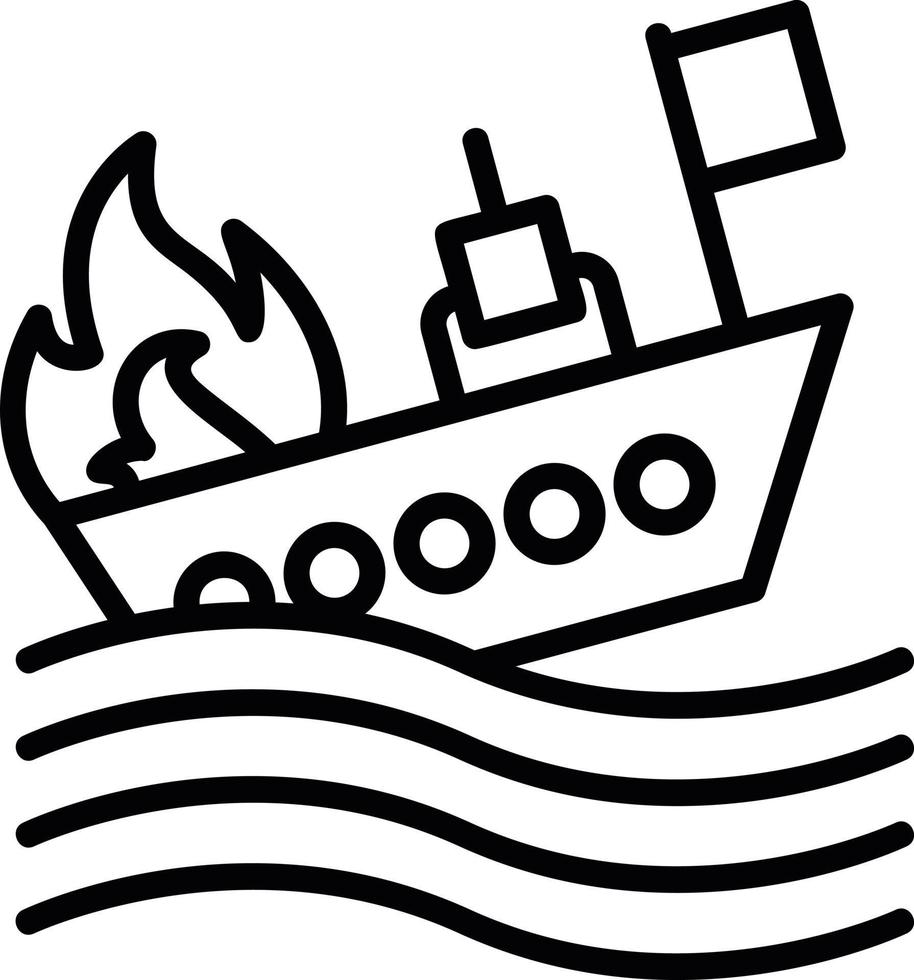 Burning Ship Vector Icon