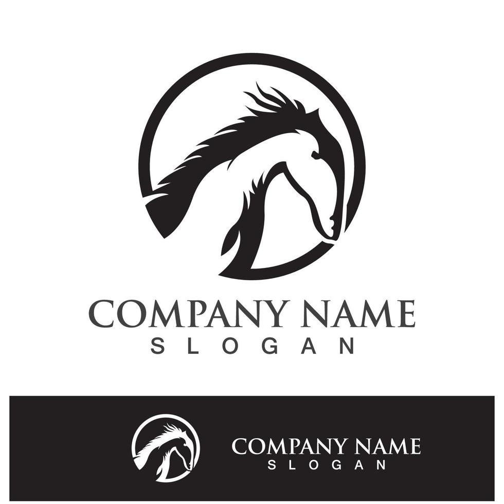 Horse head logo icon template design vector