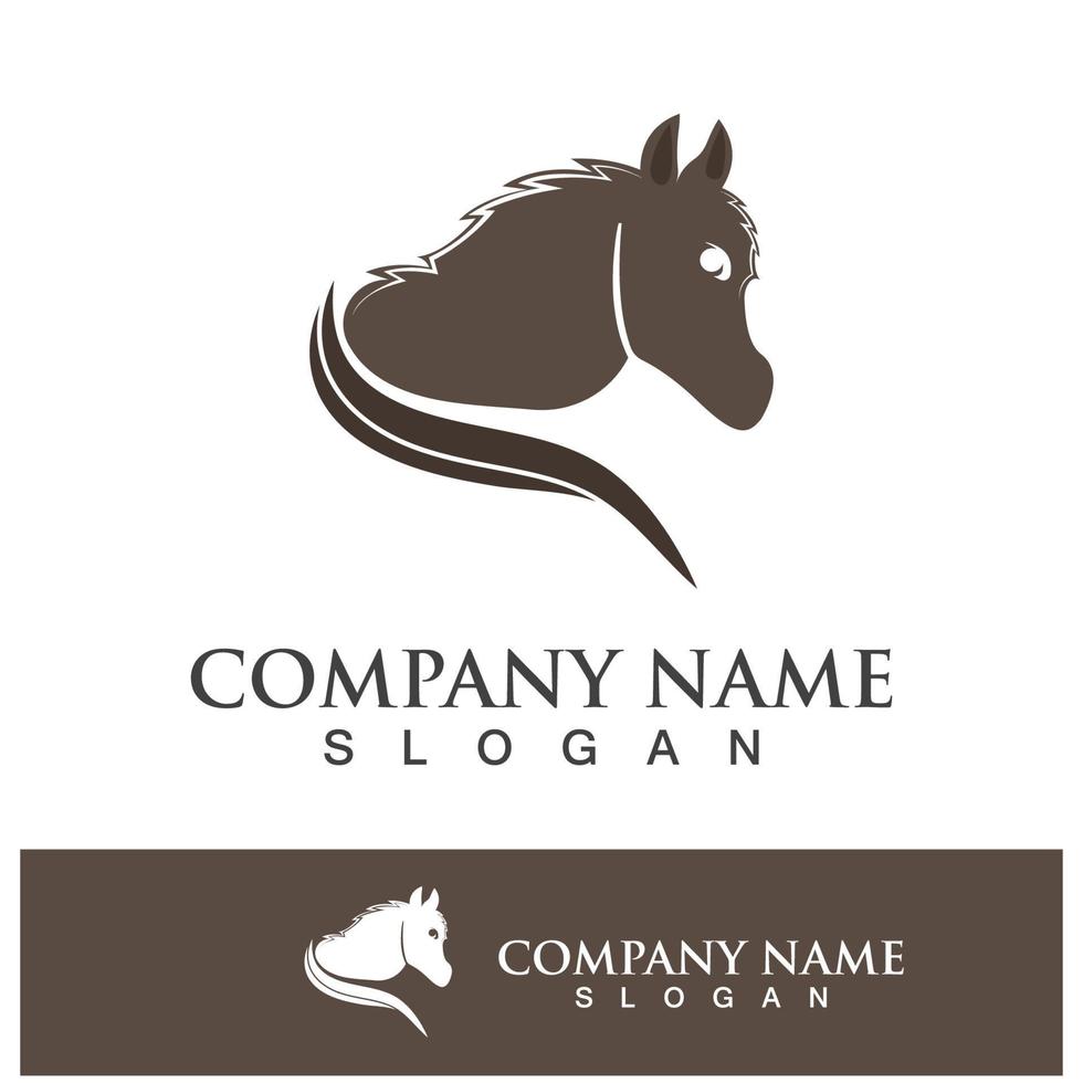 Horse head logo icon template design vector