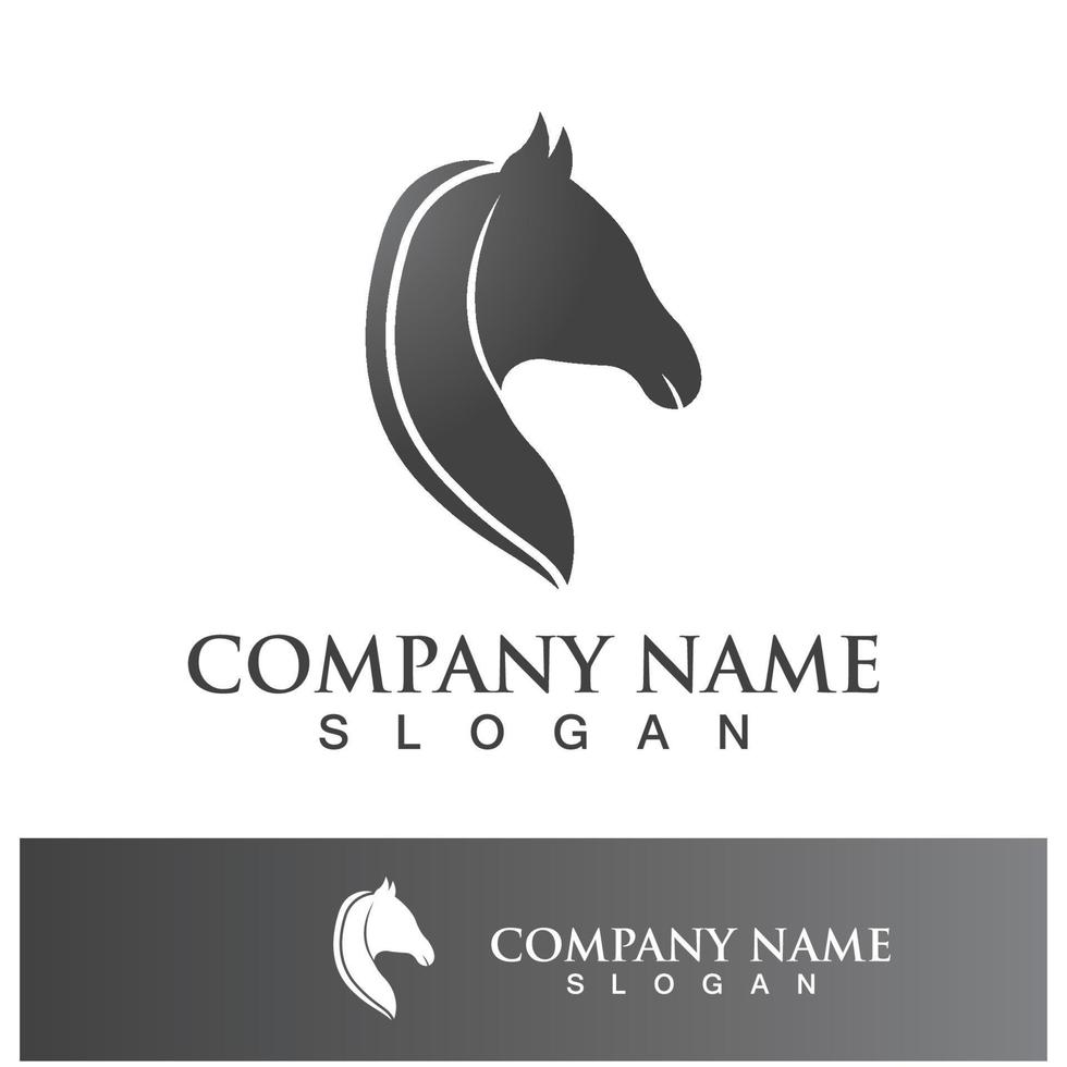 Horse head logo icon template design vector