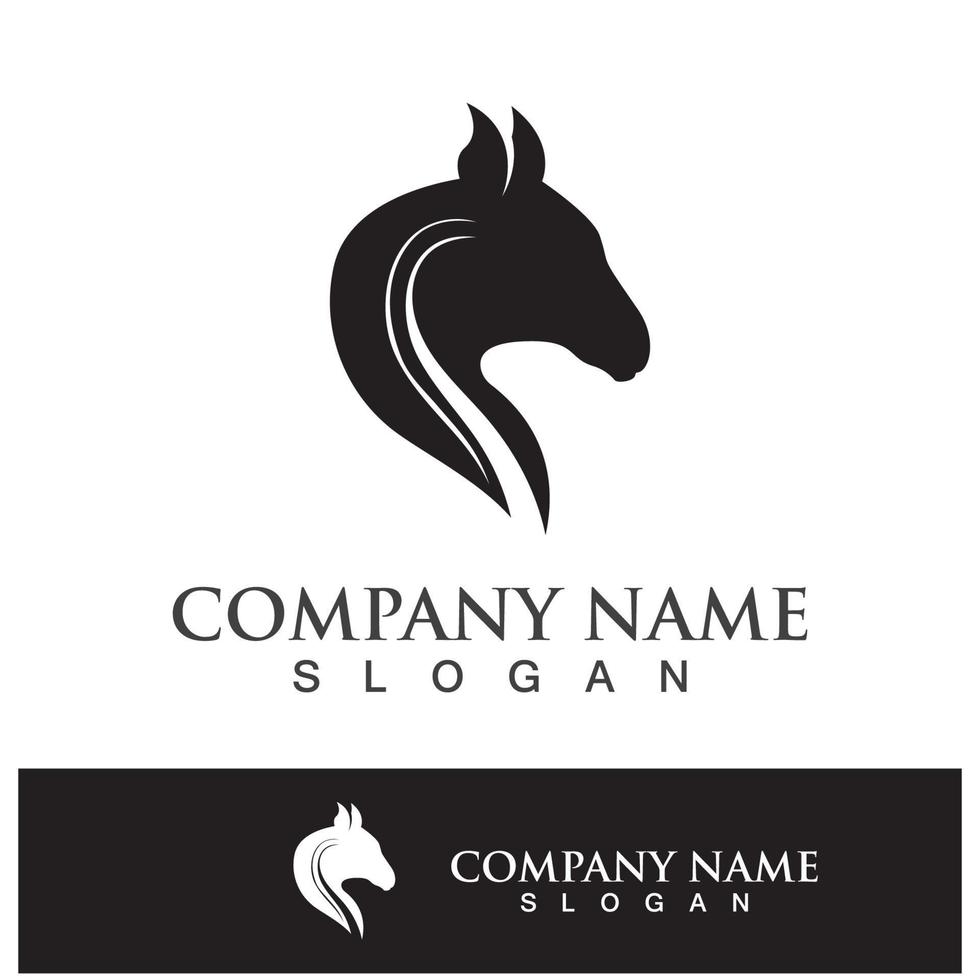 Horse head logo icon template design vector