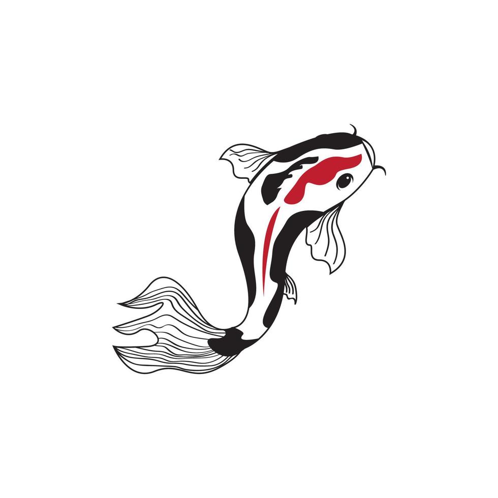 Ilustración de vector de logotipo de pez koi