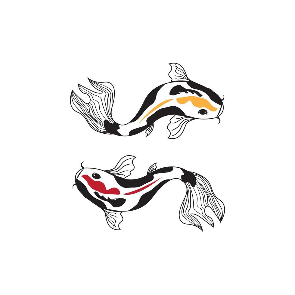 Ilustración de vector de logotipo de pez koi