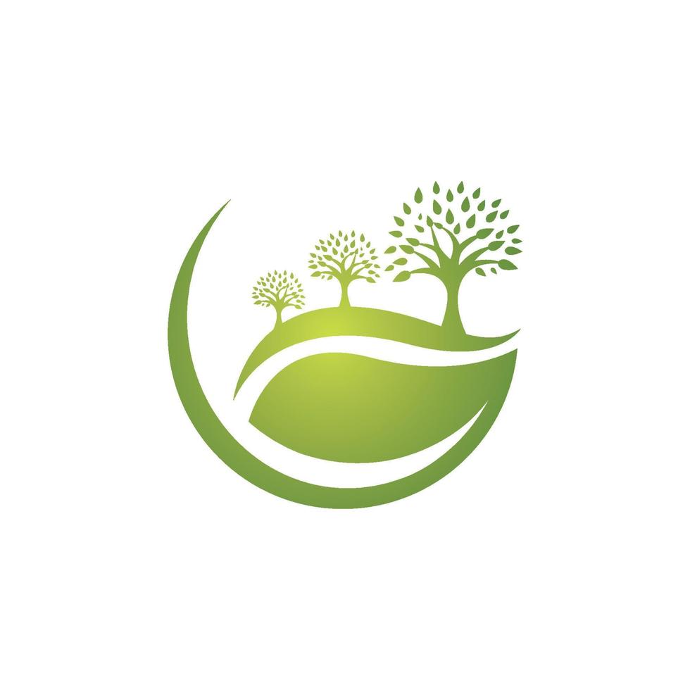 Logos of green Tree leaf ecology vector