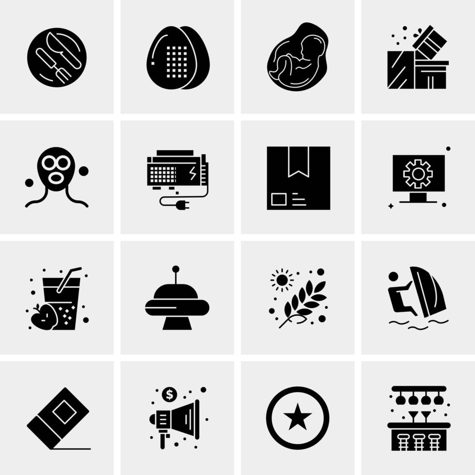 16 iconos de negocios universales vector ilustración de icono creativo para usar en proyectos relacionados con la web y dispositivos móviles