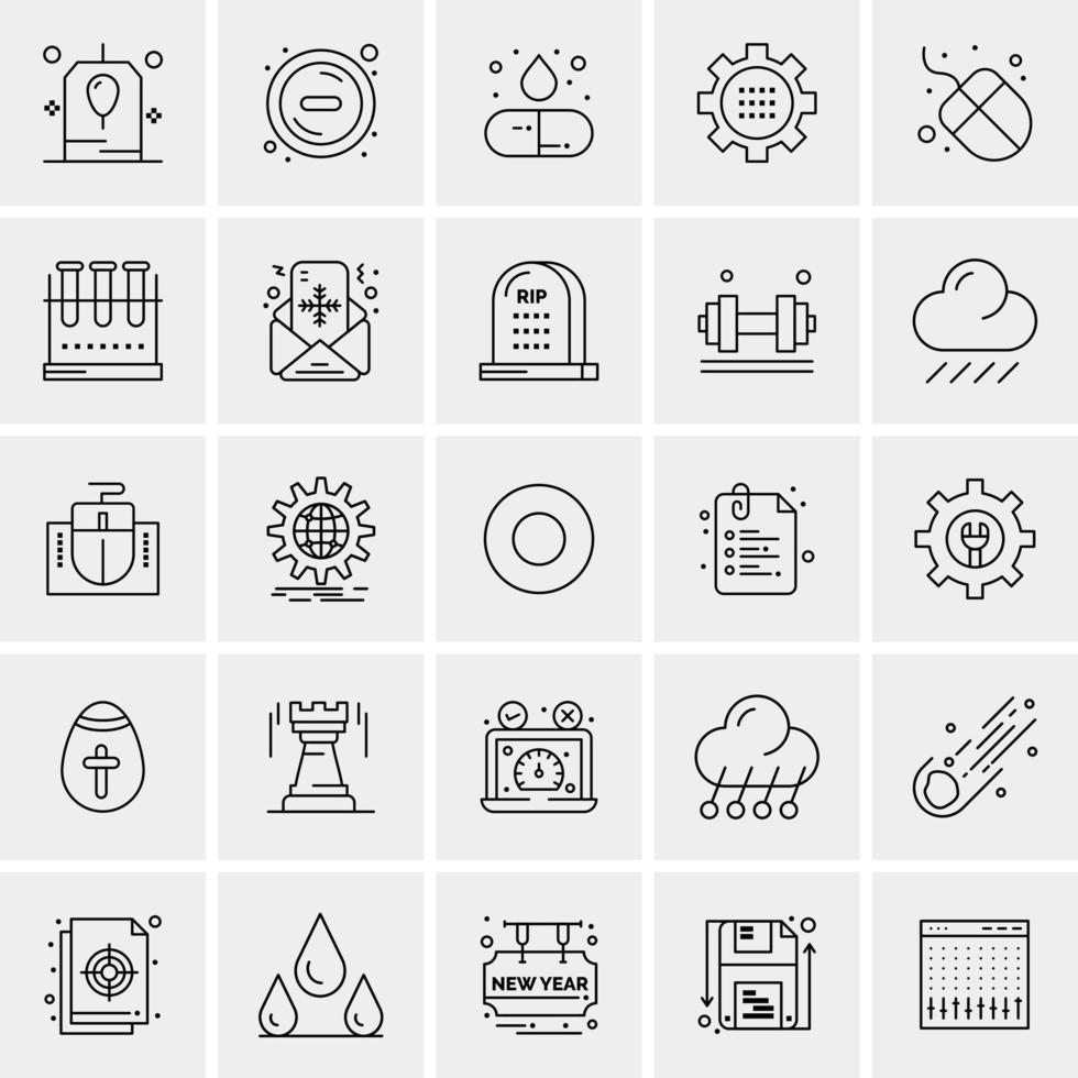 25 iconos de negocios universales vector ilustración de icono creativo para usar en proyectos relacionados con la web y dispositivos móviles