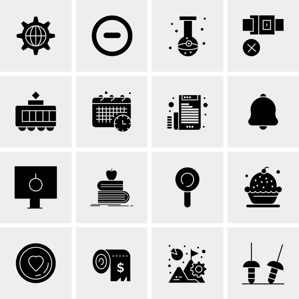 16 iconos de negocios universales vector ilustración de icono creativo para usar en proyectos relacionados con la web y dispositivos móviles