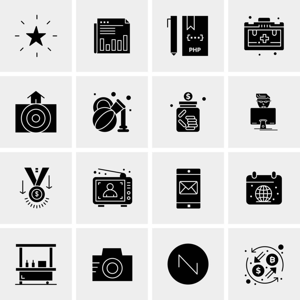 16 Universal Business Icons Vector Creative Icon Illustration to use in web and Mobile Related project