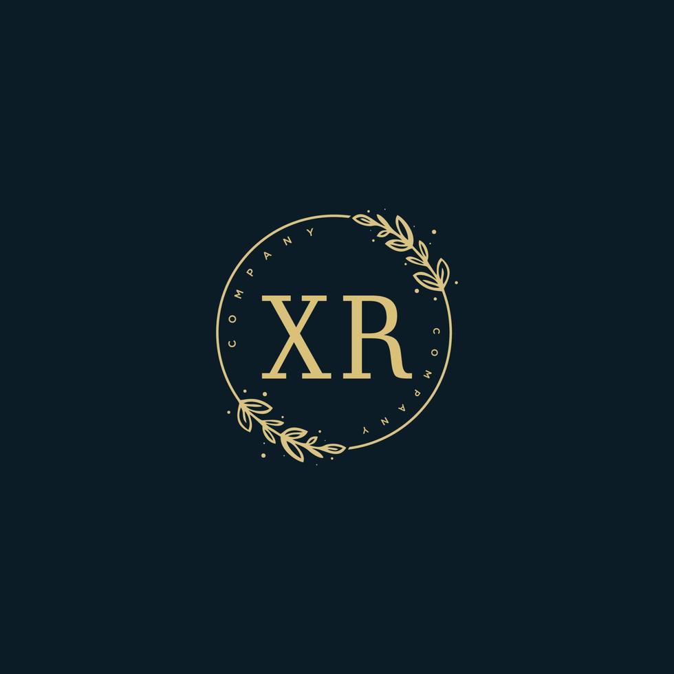 Initial XR beauty monogram and elegant logo design, handwriting logo of initial signature, wedding, fashion, floral and botanical with creative template. vector