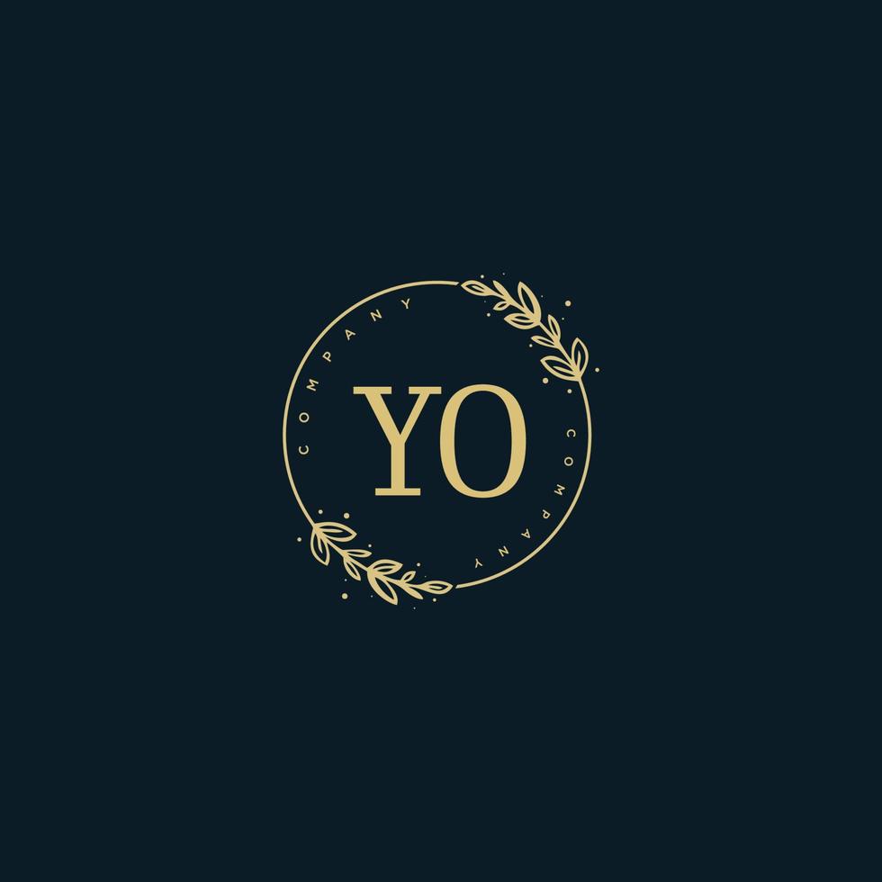 Initial YO beauty monogram and elegant logo design, handwriting logo of initial signature, wedding, fashion, floral and botanical with creative template. vector