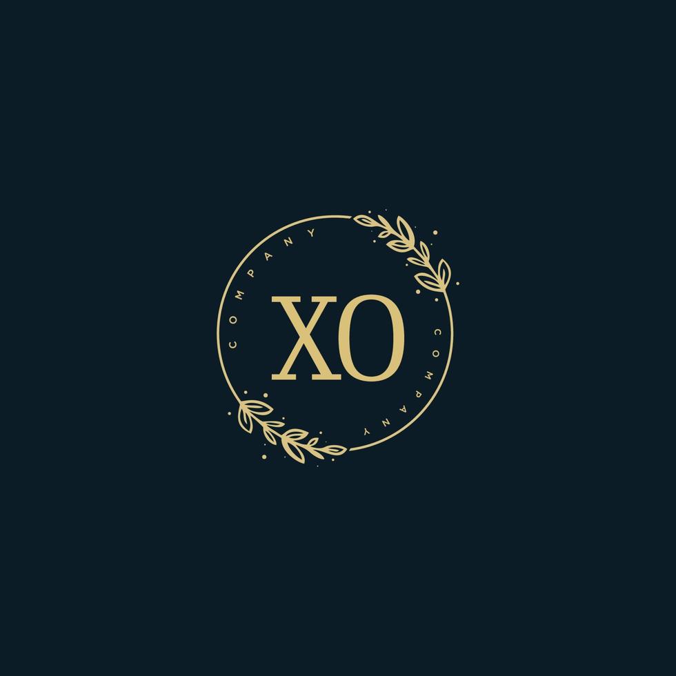 Initial XO beauty monogram and elegant logo design, handwriting logo of initial signature, wedding, fashion, floral and botanical with creative template. vector