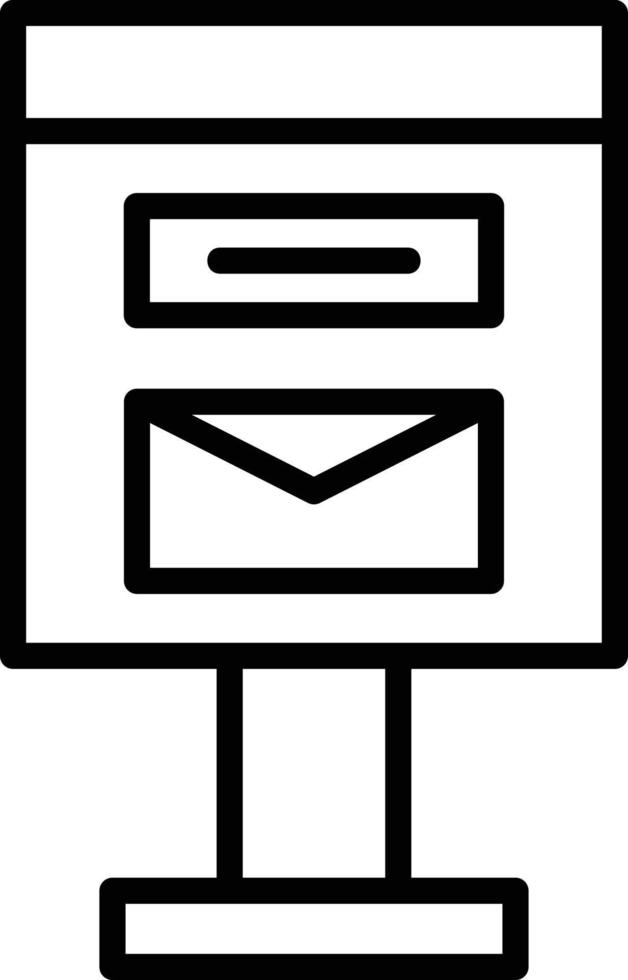 Postbox Line Icon vector