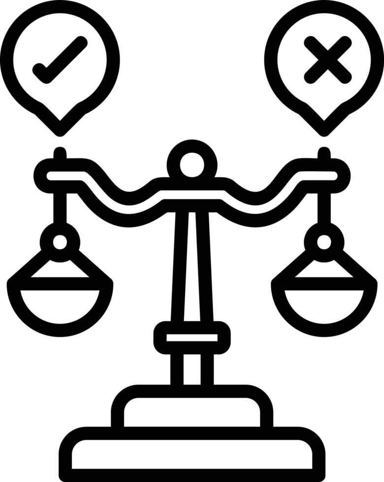 Judgment Line Icon vector