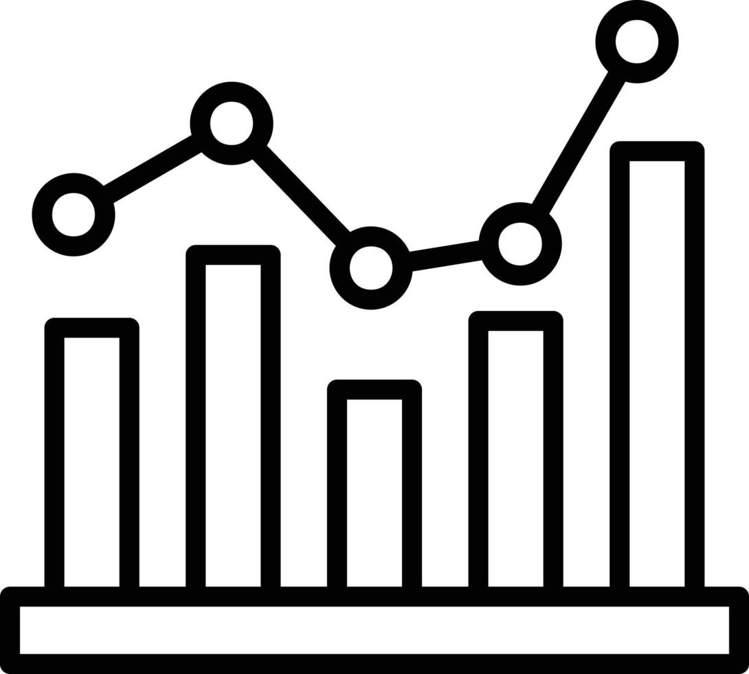 Bar Chart Line Icon vector