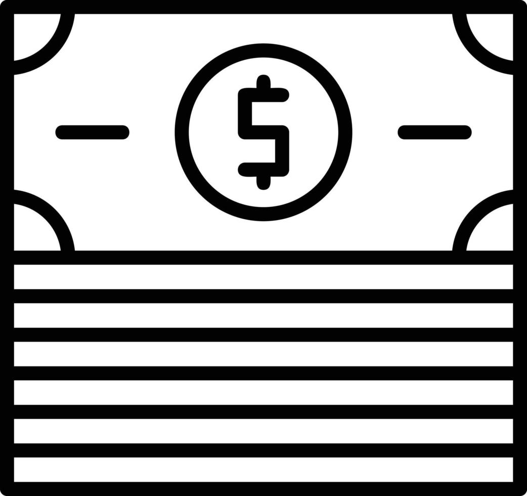 Banknotes Line Icon vector