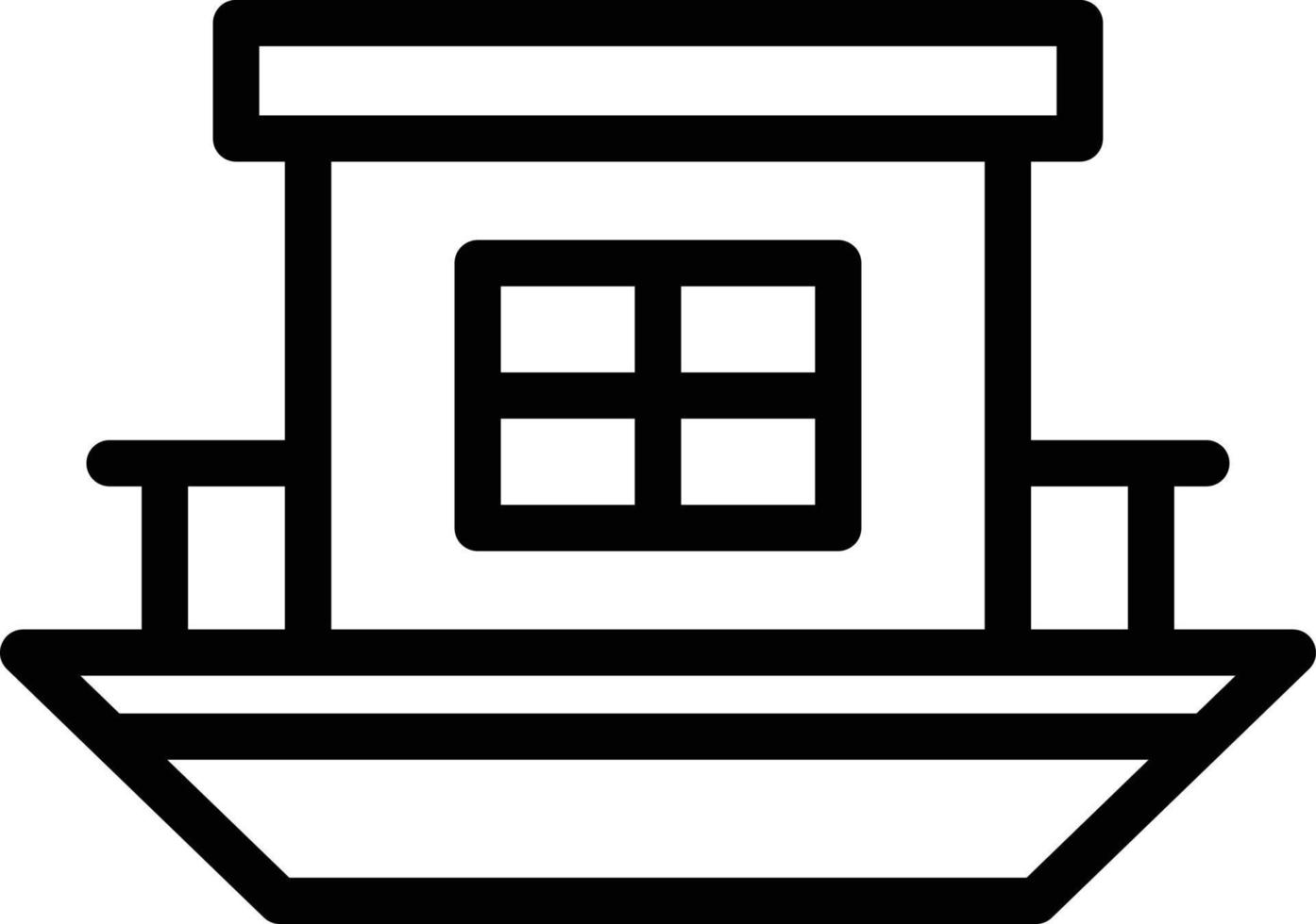 Houseboat Line Icon vector