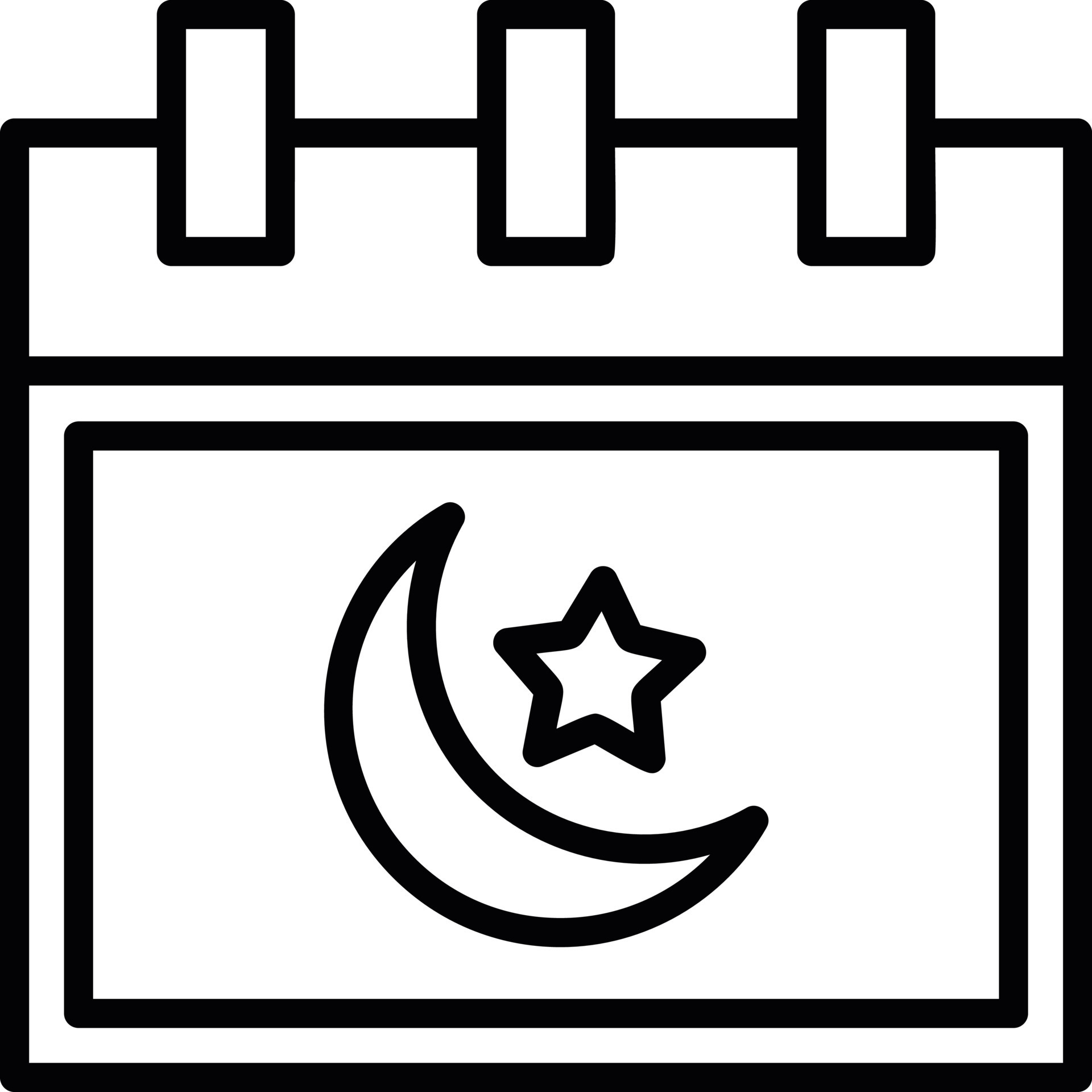 Islamic Calendar Line Icon 14697183 Vector Art at Vecteezy