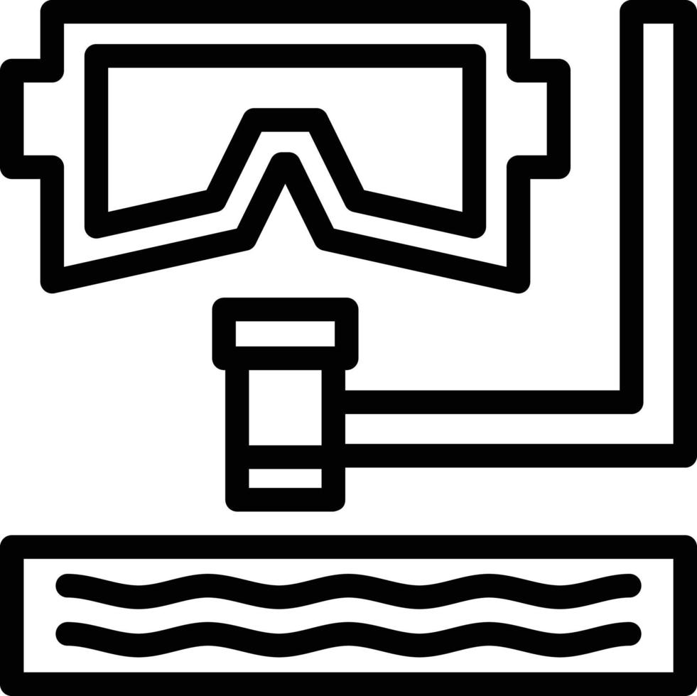 icono de línea de snorkel vector