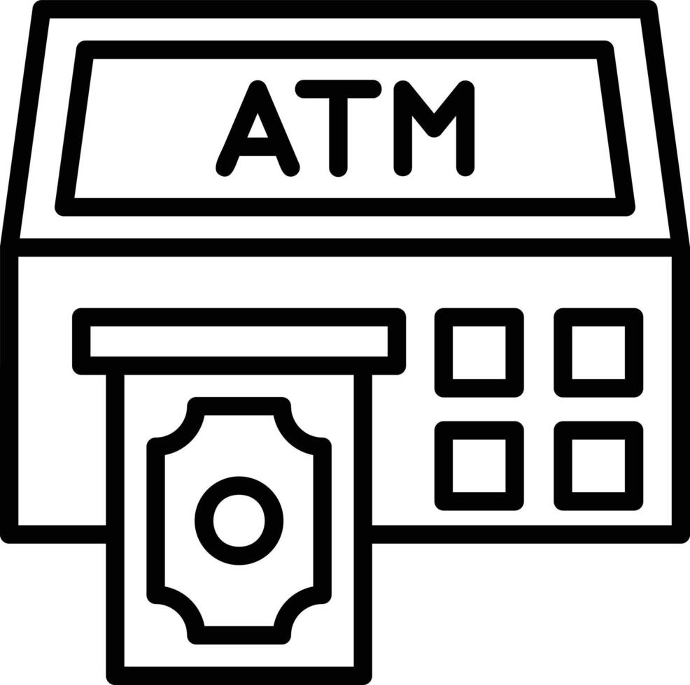 Atm Machine Line Icon vector