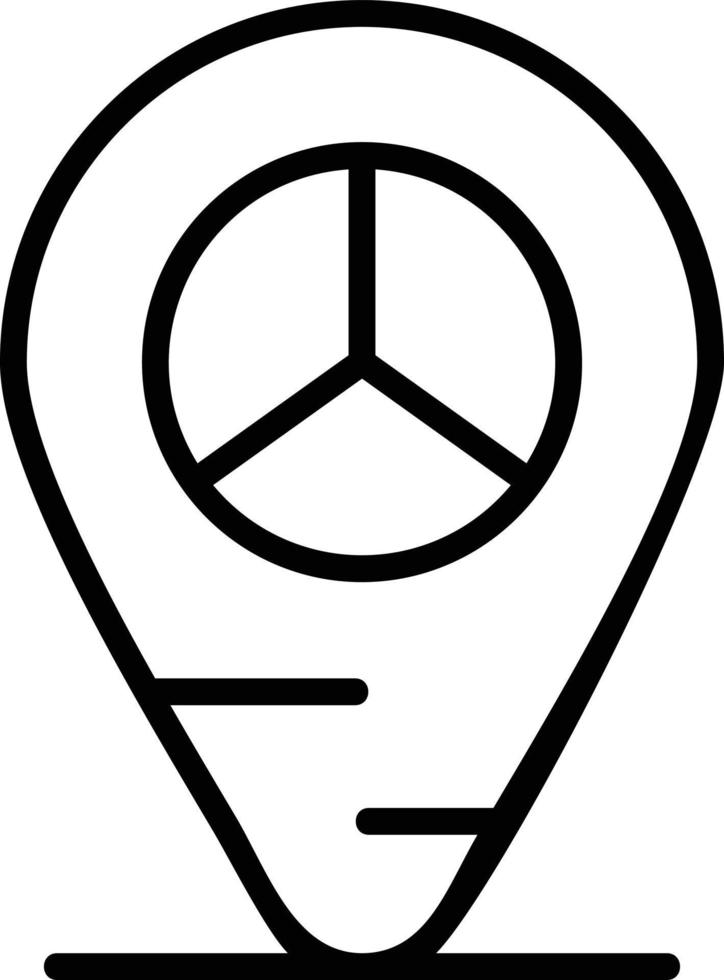 Peace Location Line Icon vector