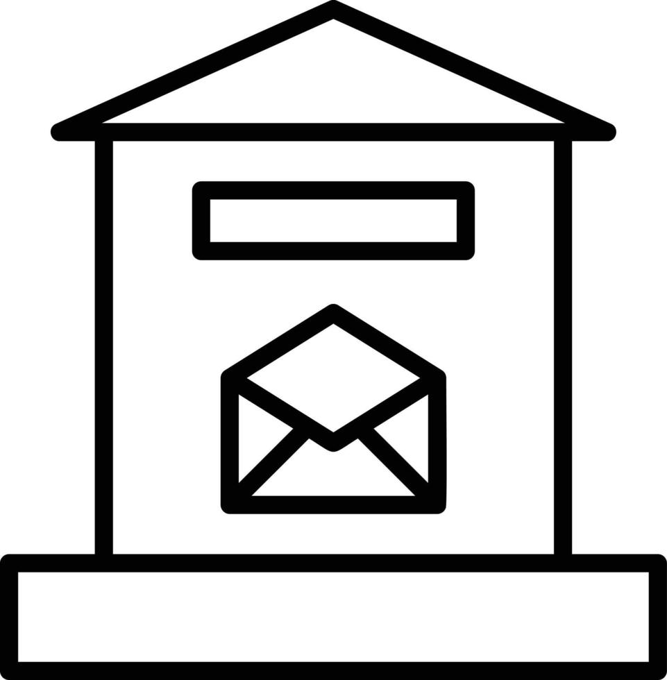 Letter Box Line Icon vector