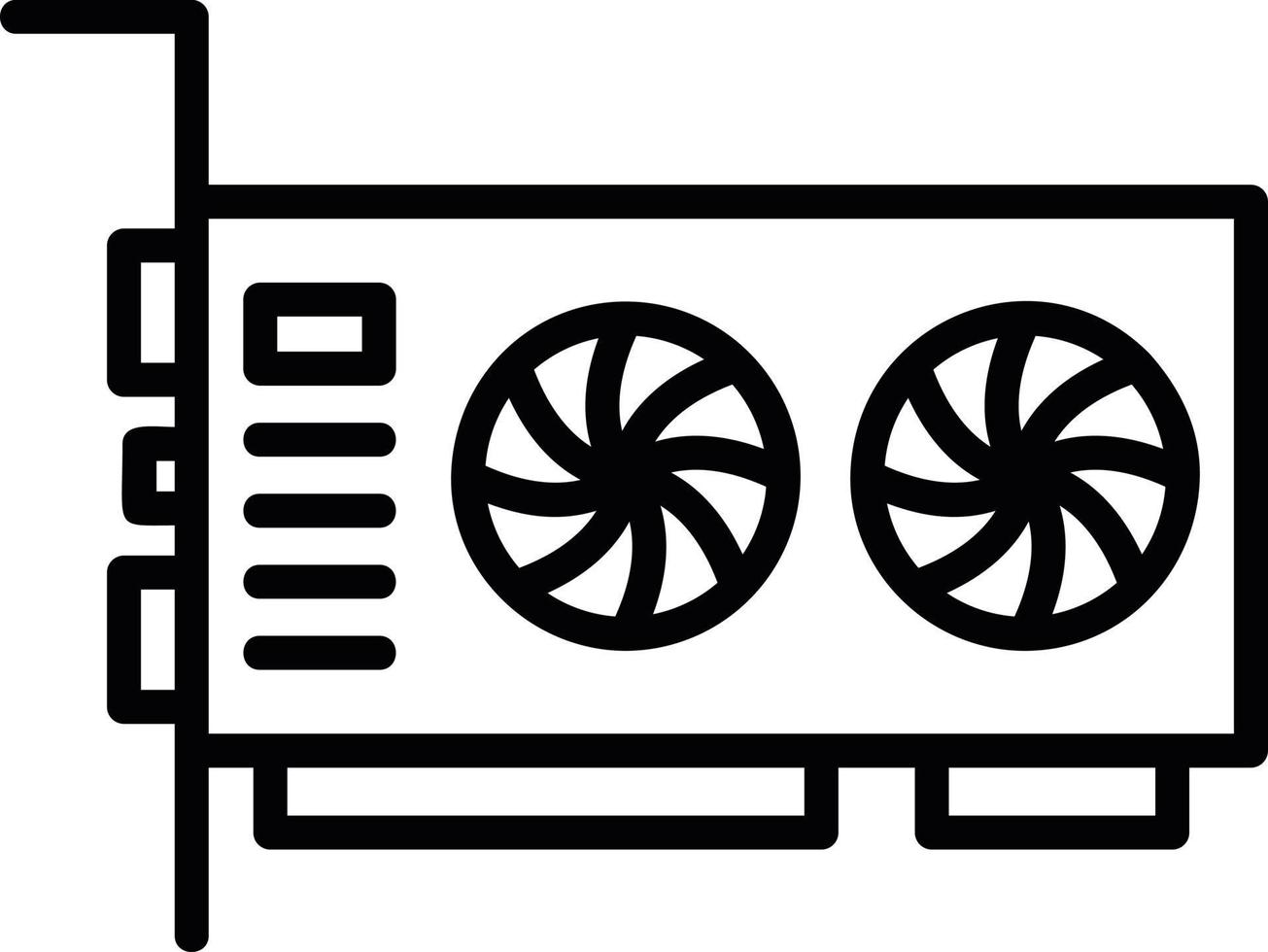 Vga Card Line Icon vector