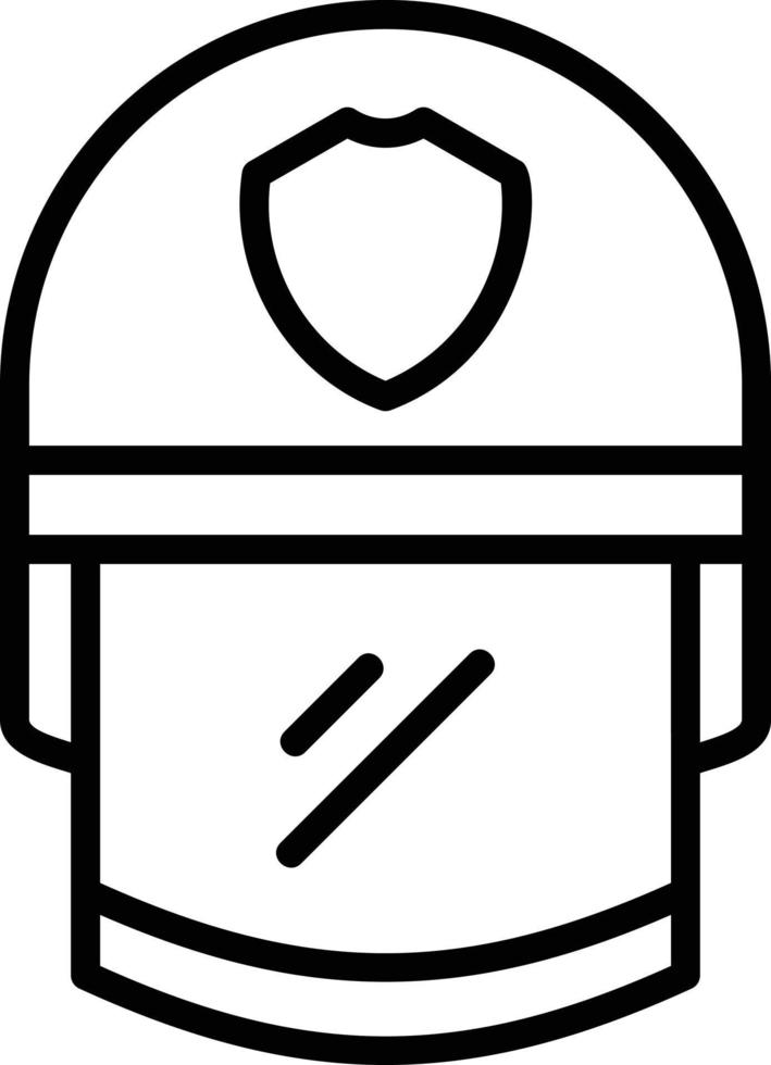 Police Helmet Line Icon vector