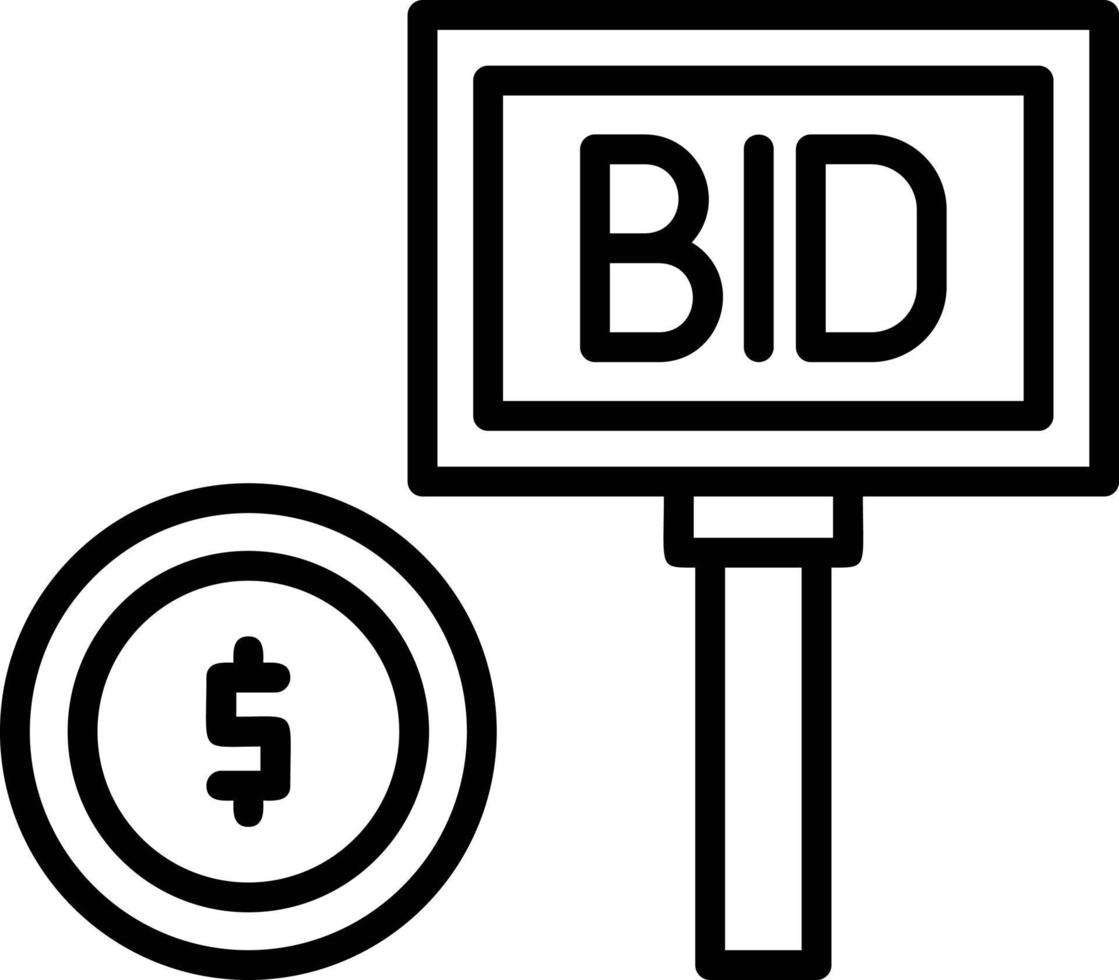 Bid Line Icon vector