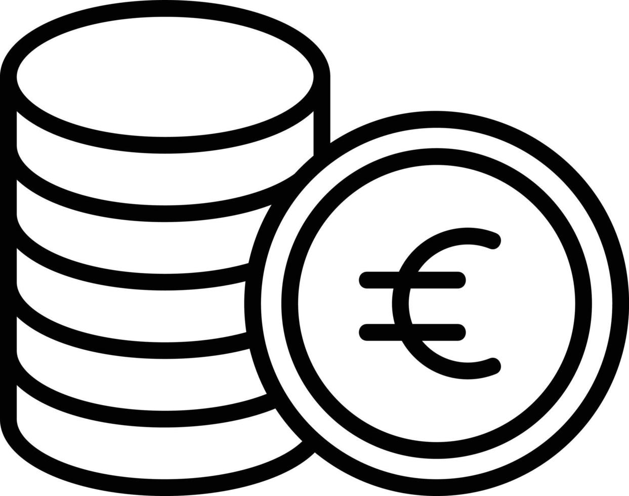 Euro Coin Line Icon vector