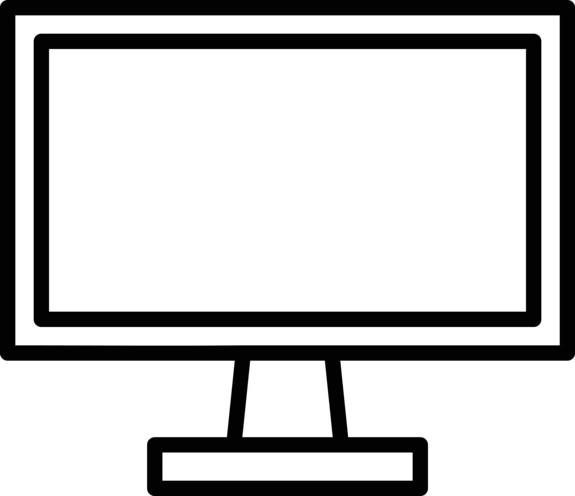 icono de línea de pantalla de monitor vector