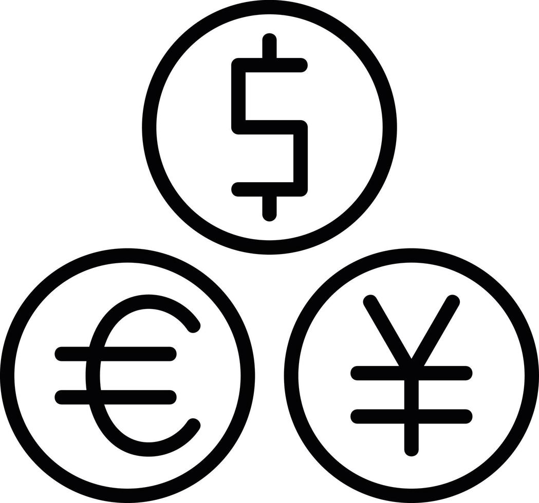 icono de línea de moneda vector