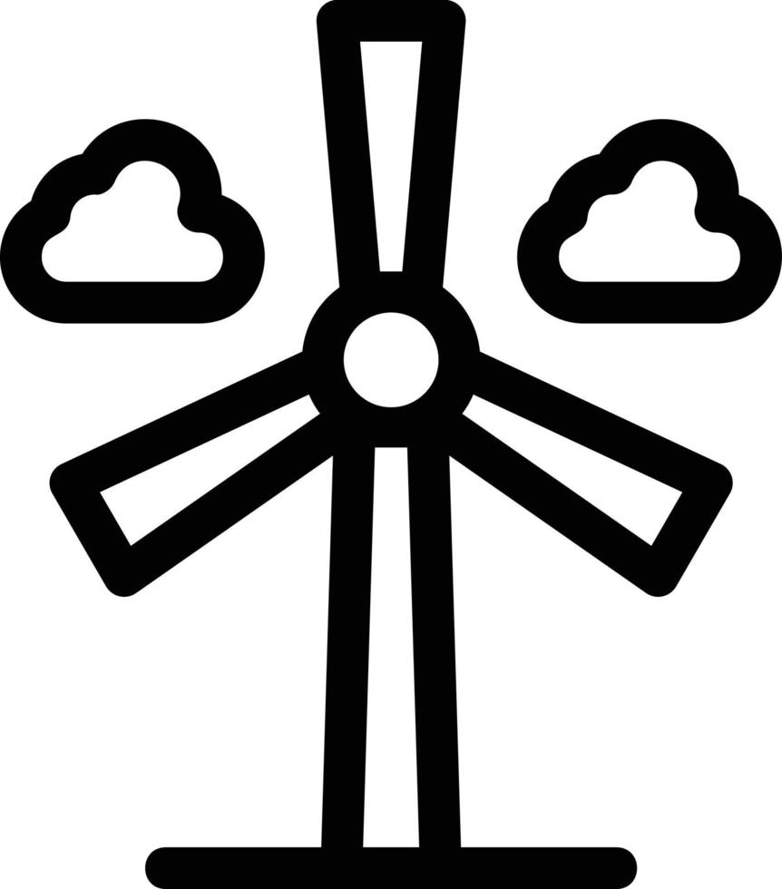 Wind Turbine Line Icon vector