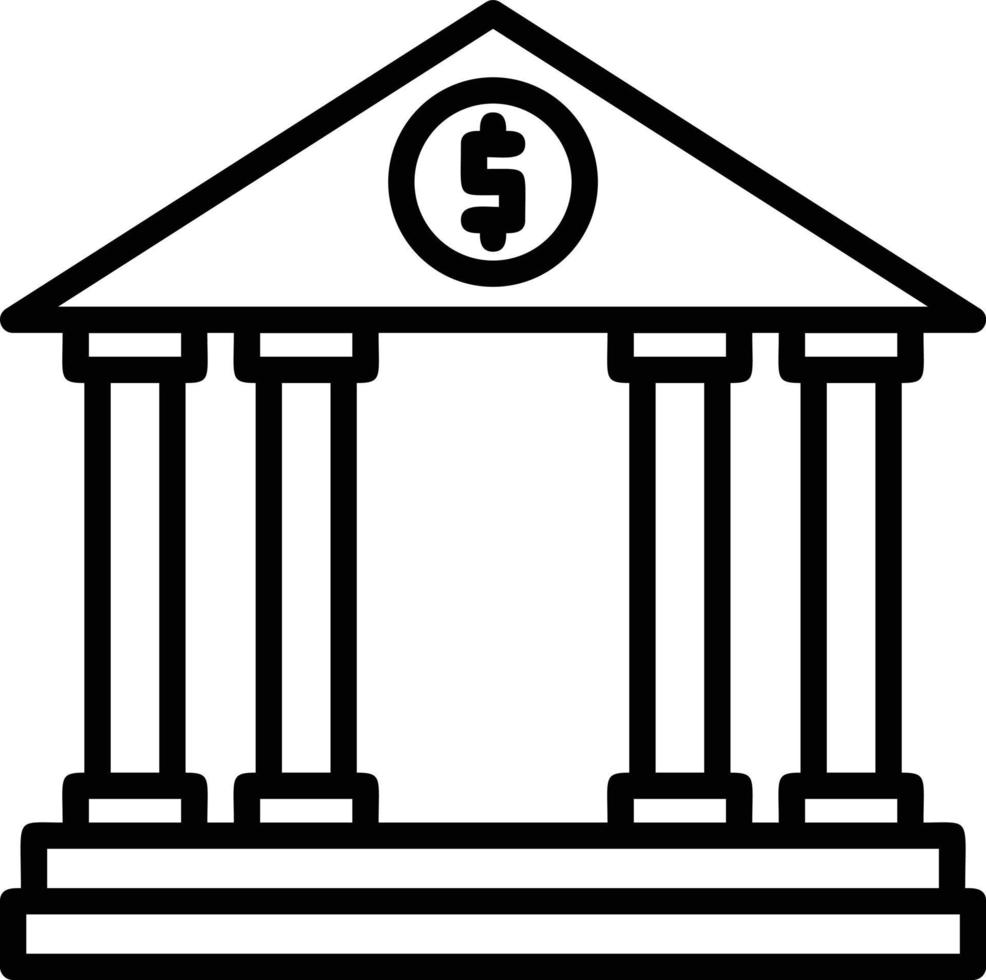 Bank Line Icon vector