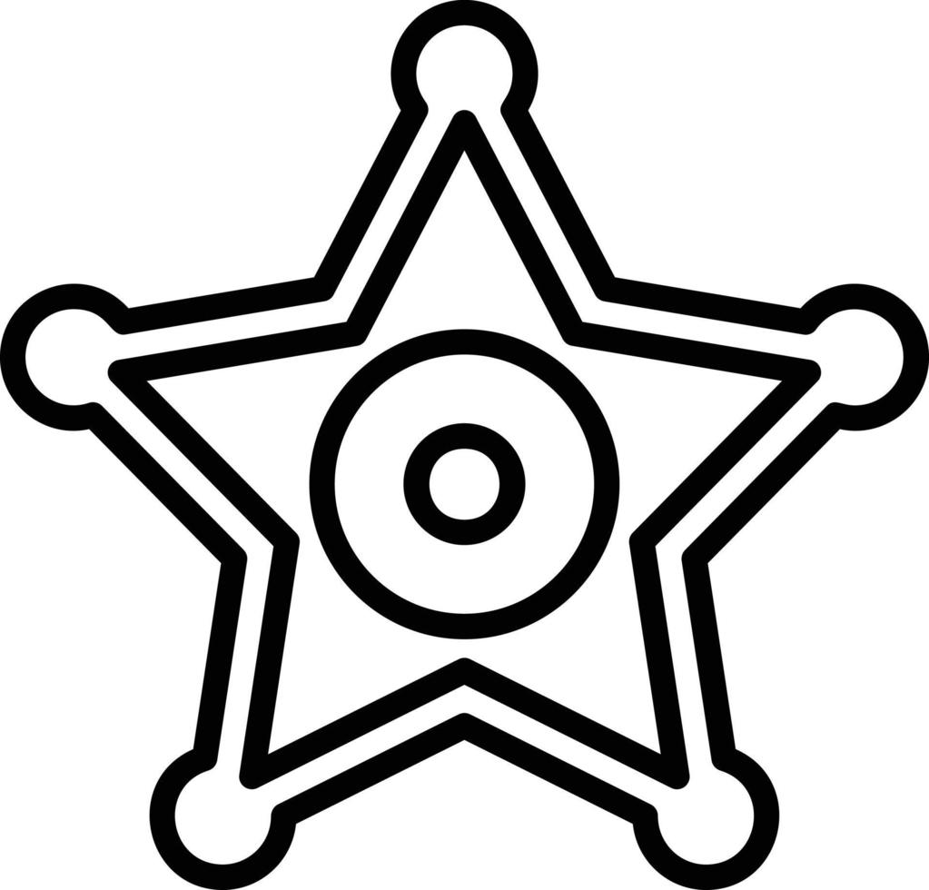 Sheriff Badge Line Icon vector