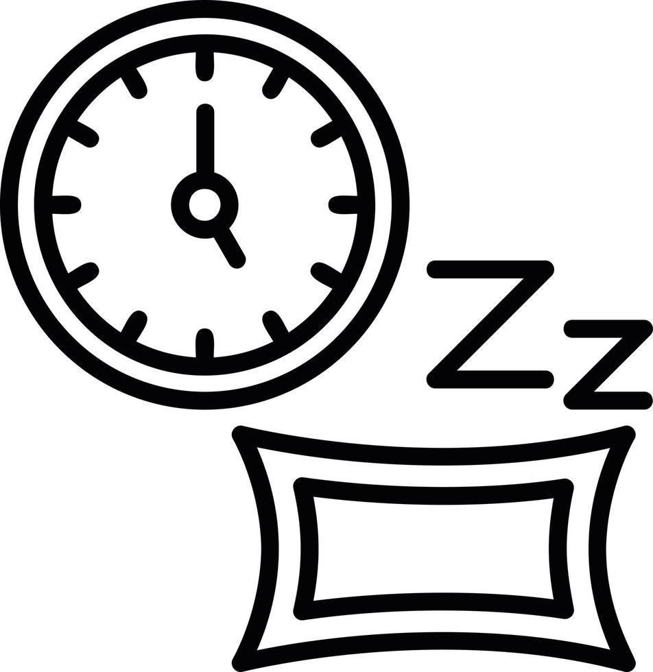 icono de la línea de tiempo para dormir vector